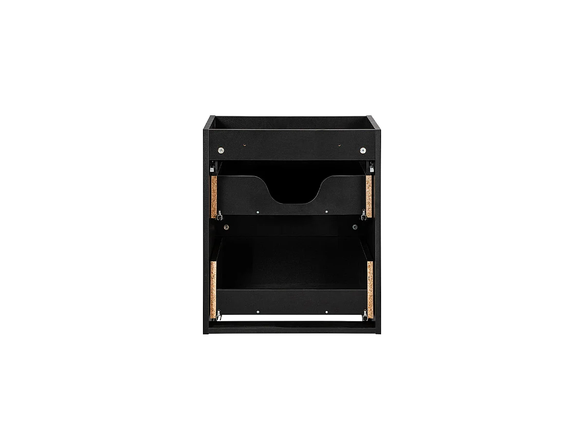 Mobile lavabo singolo 50cm 2 cassetti Riva Nero e Legno