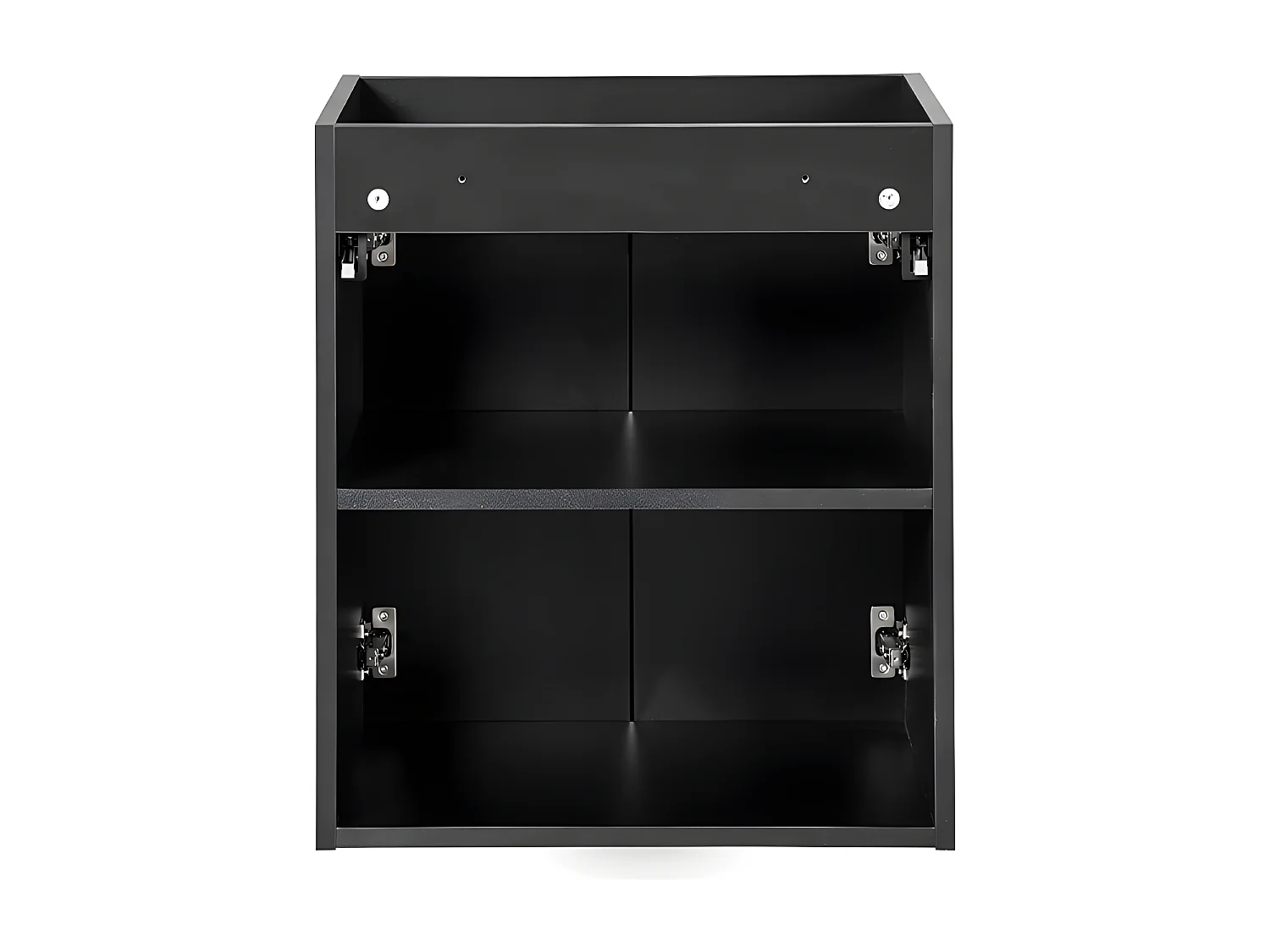 Meuble simple vasque encastrée 50cm 2 portes Riva Noir