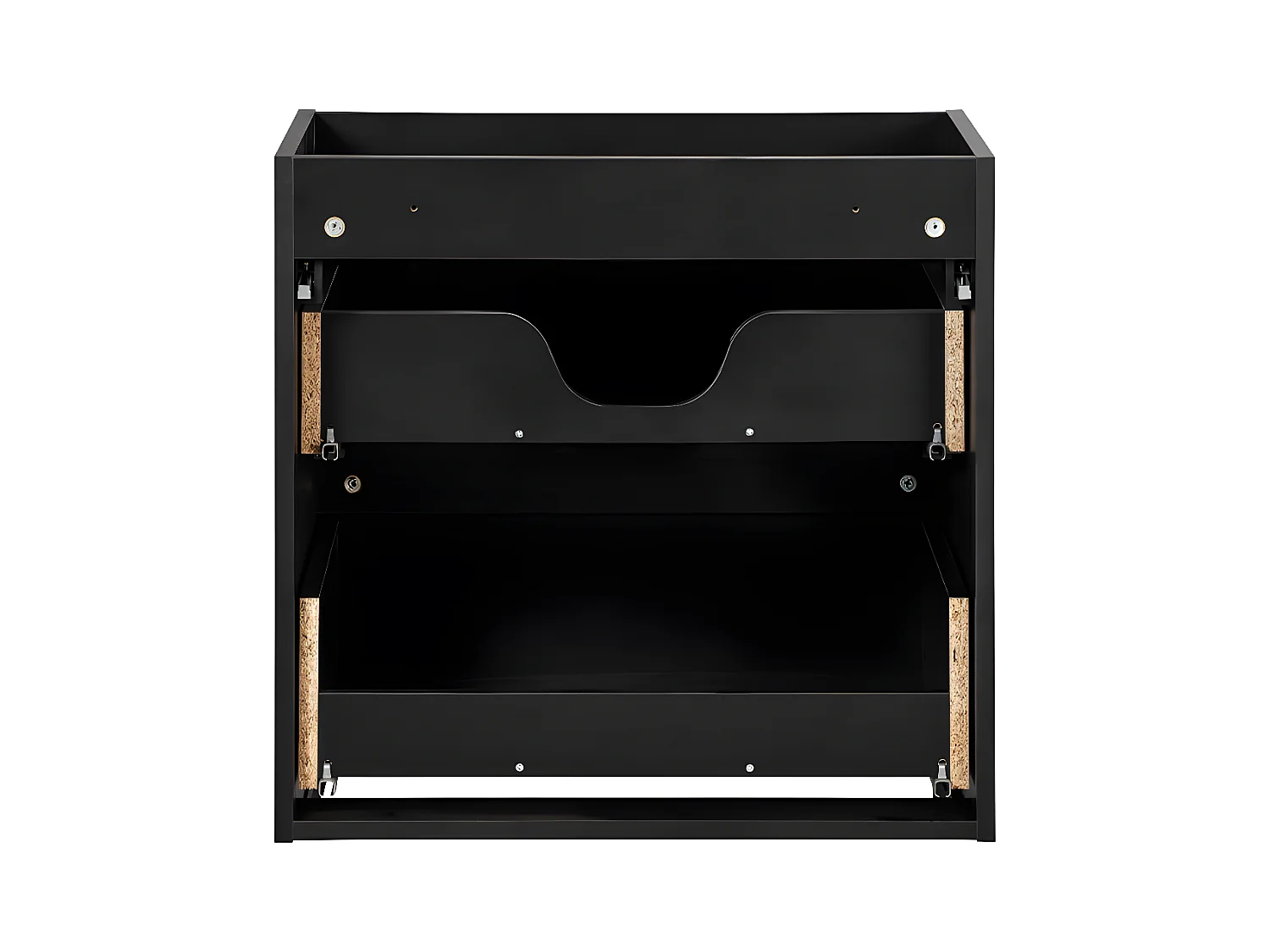 Meuble simple vasque encastrée 60cm 2 tiroirs Riva Noir