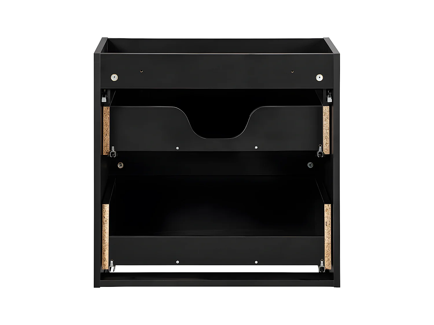 Meuble simple vasque encastrée 60cm 2 tiroirs Riva Noir