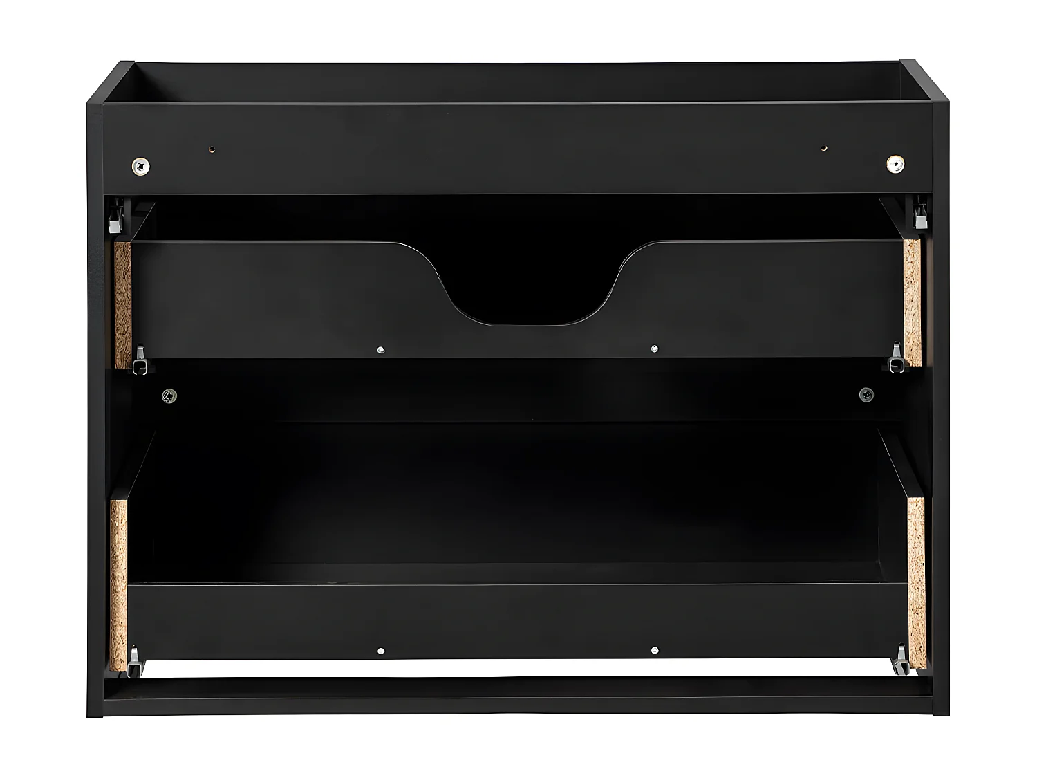 Meuble simple vasque encastrée 80cm 2 tiroirs Riva Noir