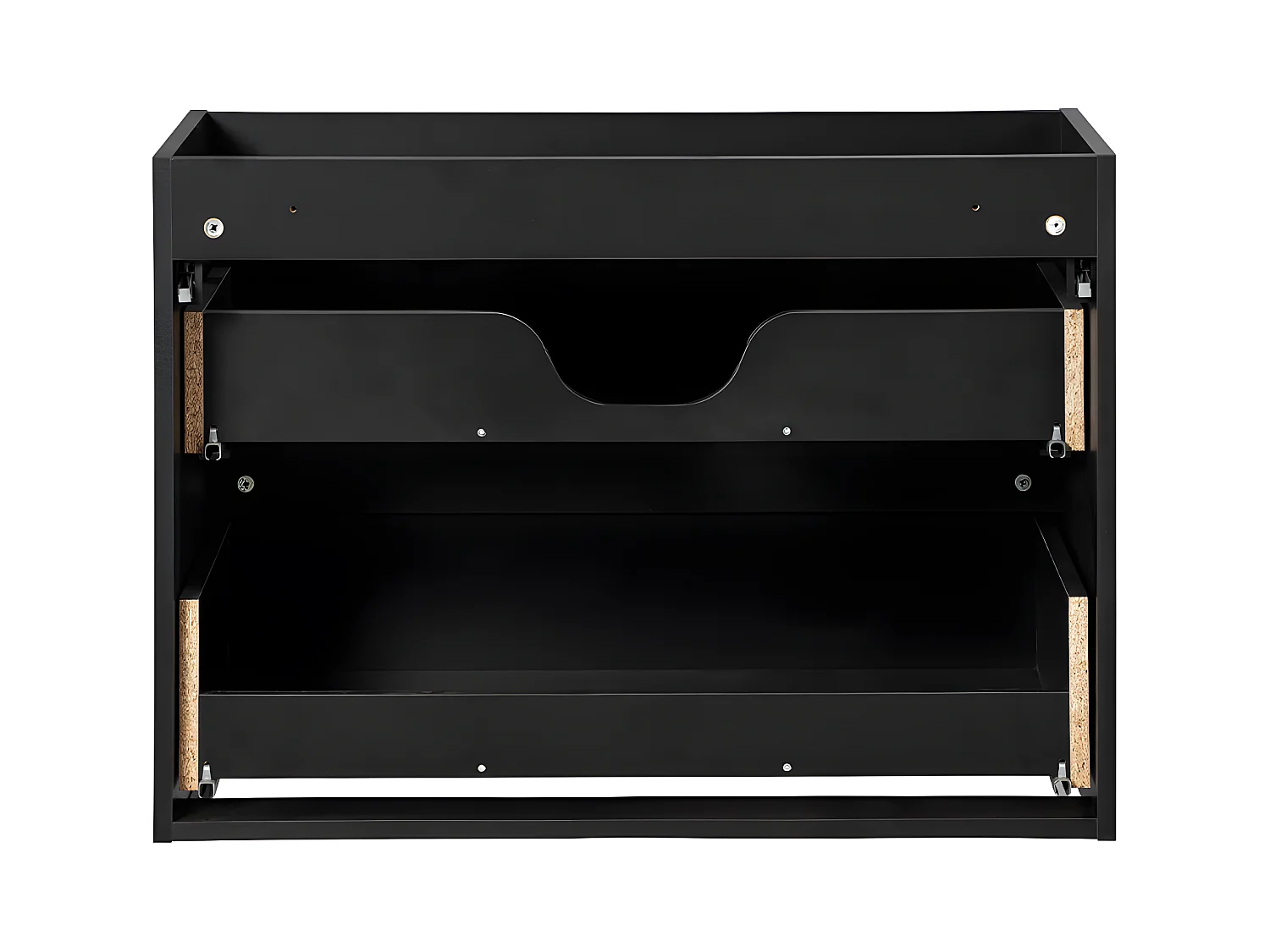 Meuble simple vasque encastrée 80cm 2 tiroirs Riva Noir