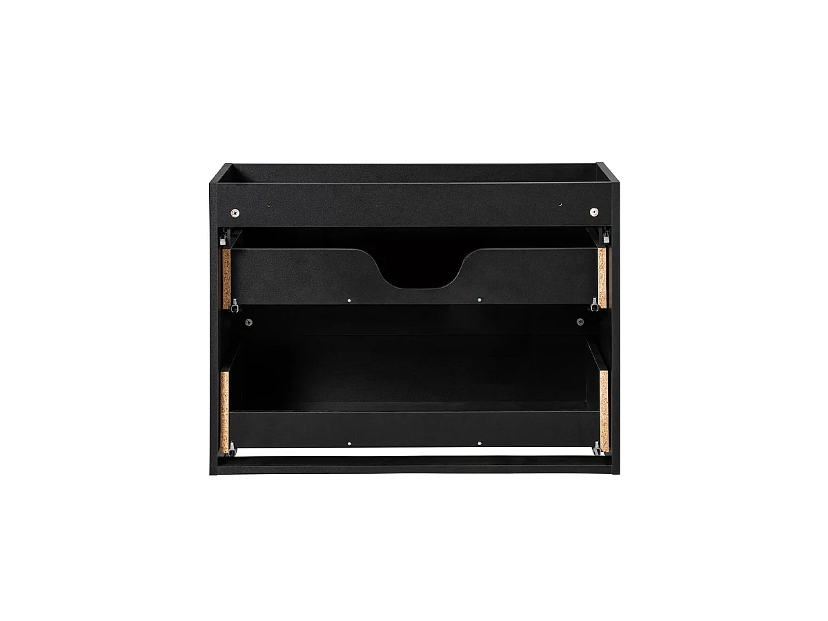 Meuble simple vasque encastrée 80cm 2 tiroirs Riva Noir