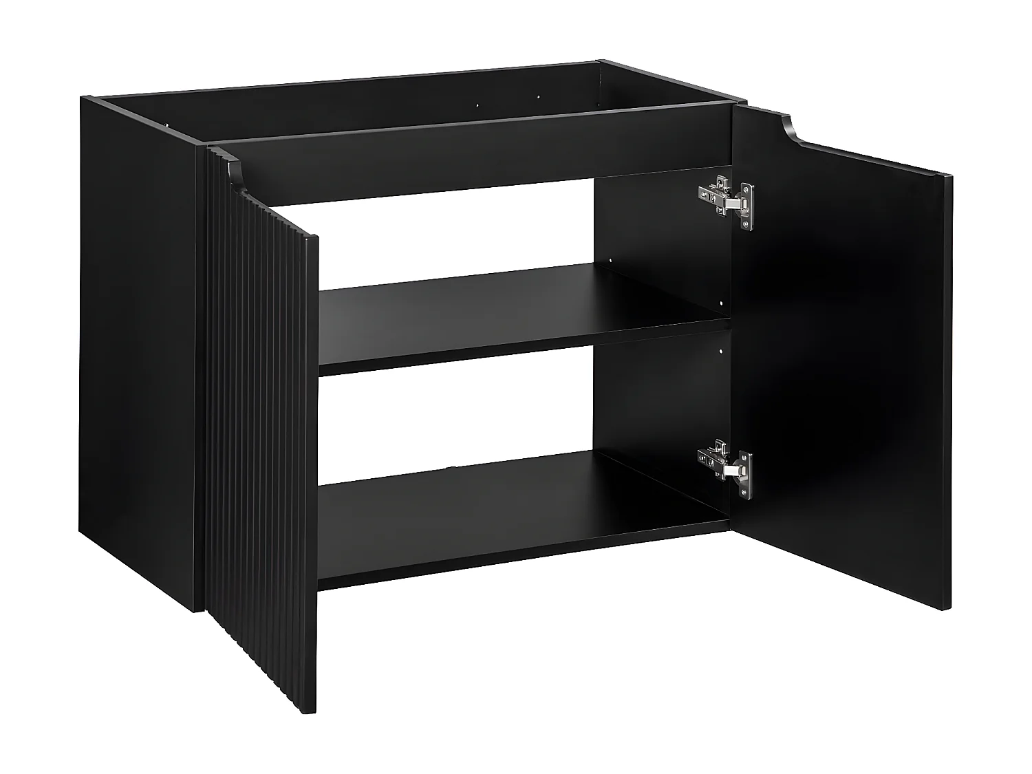 Meuble simple vasque encastrée 80cm 2 portes Riva Noir