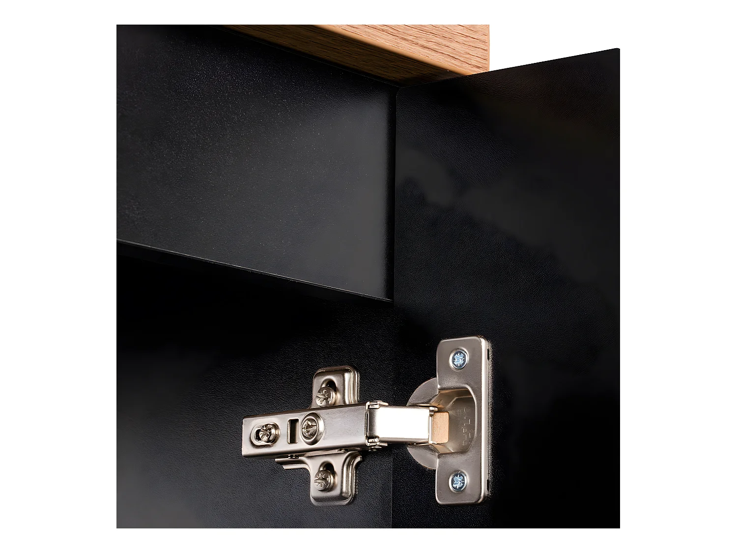 Meuble sous-vasque 120cm 4 portes plan de toilette Riva Noir et Bois