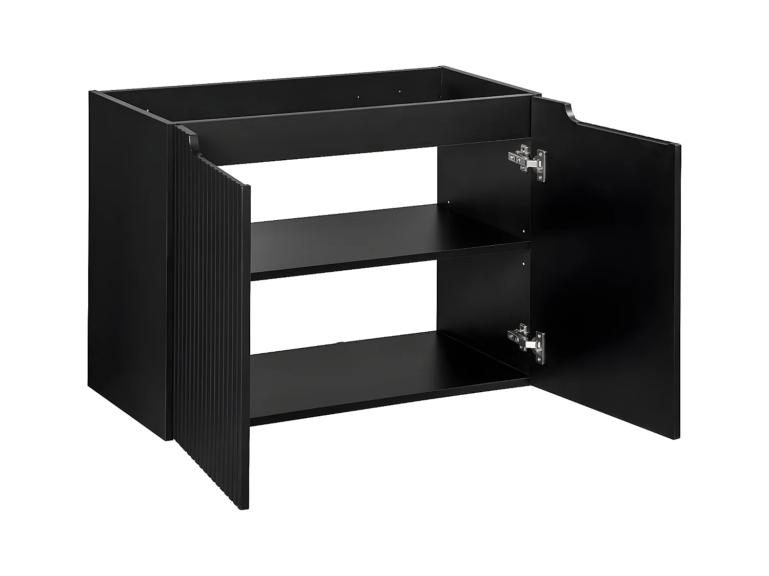 Meuble sous-vasque 80cm 2 portes plan de toilette Riva Noir et Bois