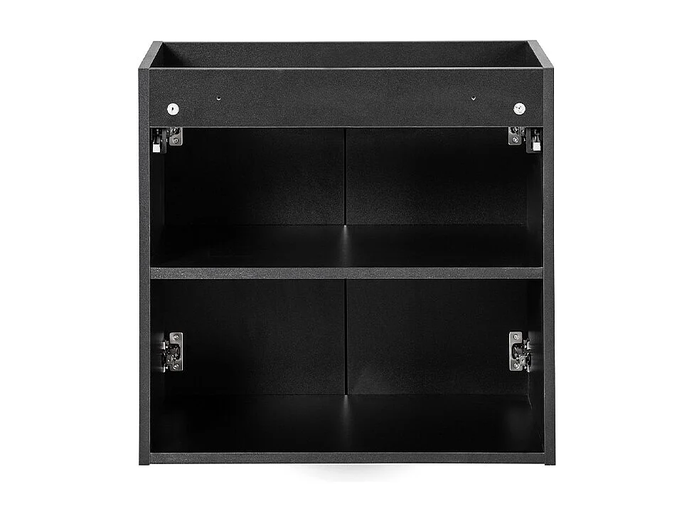 Waschtisch 60cm 2 Türen Waschtisch Riva Schwarz und Holz