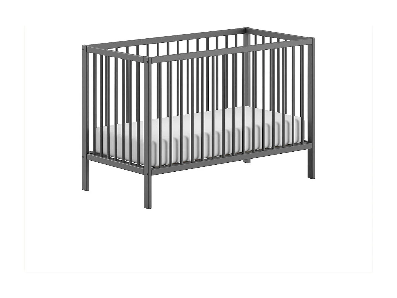 Lit Bébé à Barreaux "Dino" 60x120cm Anthracite
