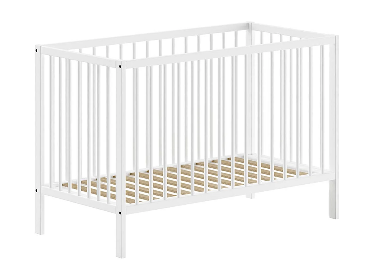 Lit Bébé à Barreaux "Dino" 60x120cm Blanc