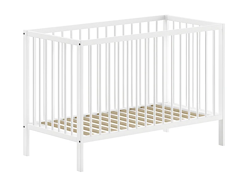 Lit bébé 60x120 sommier inclus Meryl Blanc