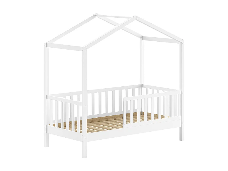 Lit cabane 70x140 sommier inclus Dallas Blanc