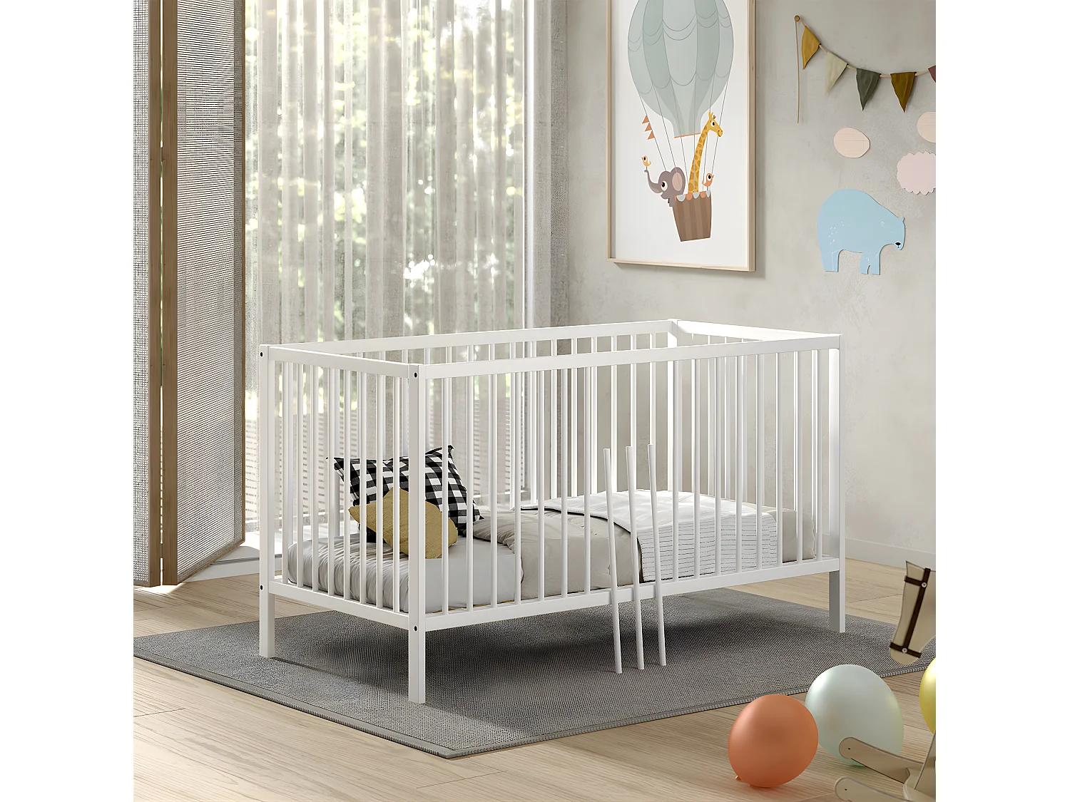 Lit évolutif 70x140 sommier inclus Meryl Blanc