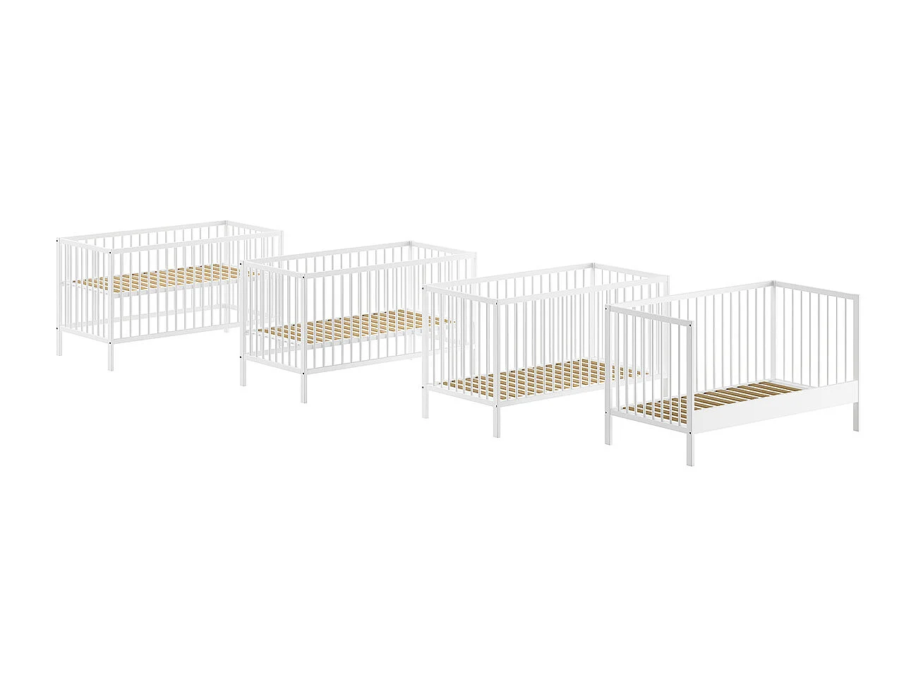 Lit évolutif 70x140 sommier inclus Meryl Blanc