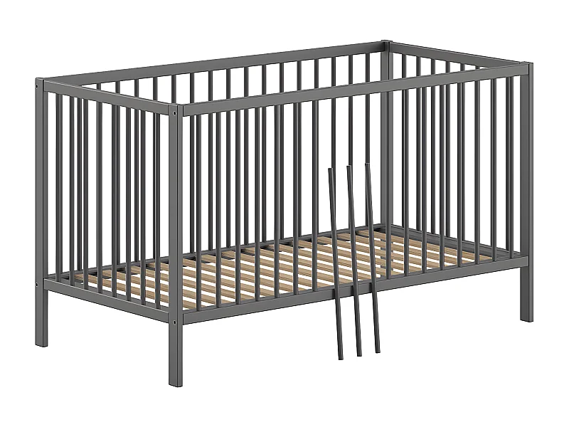 Lit évolutif 70x140 sommier inclus Meryl Anthracite