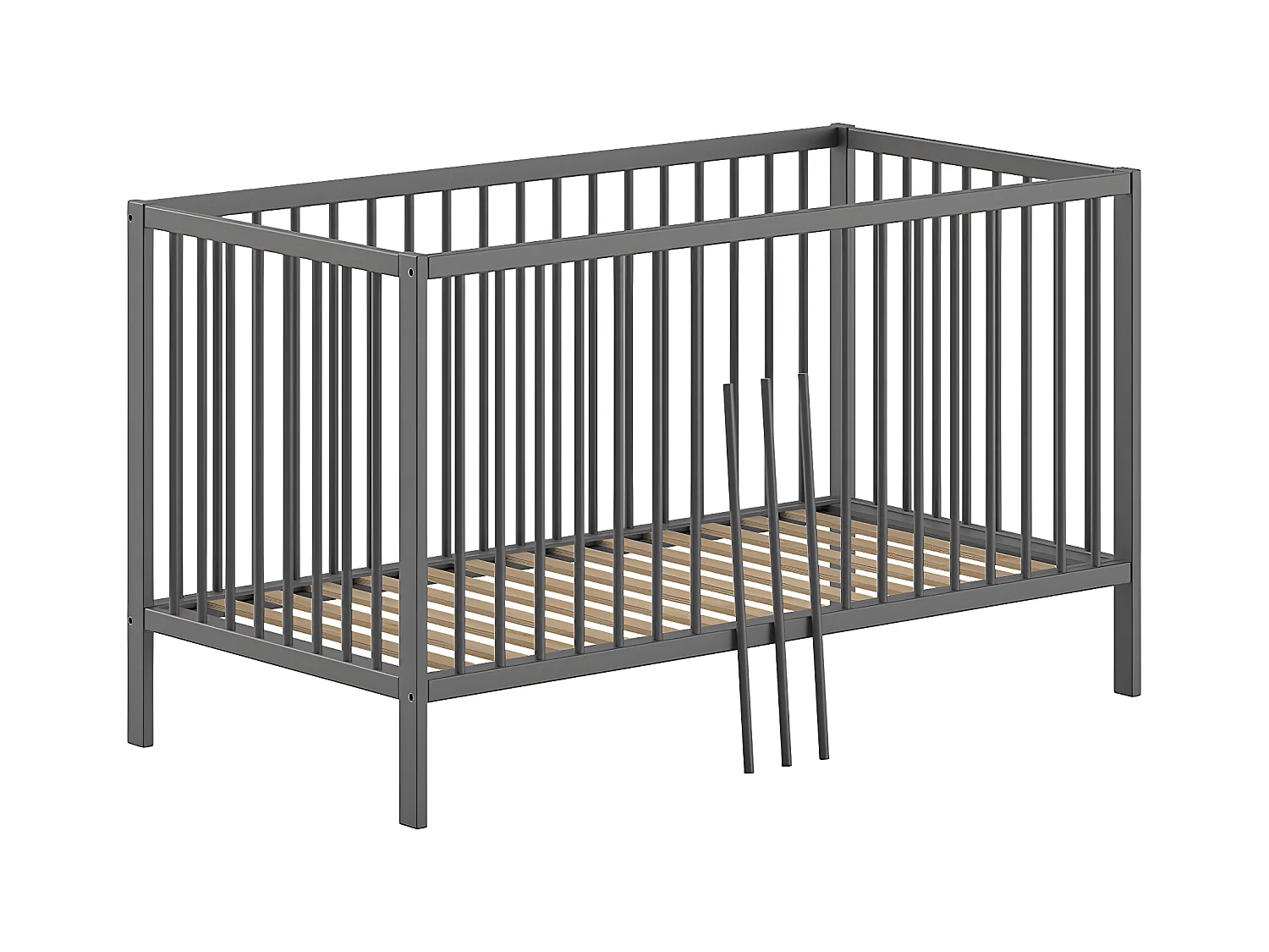 Lit évolutif 70x140 sommier inclus Meryl Anthracite