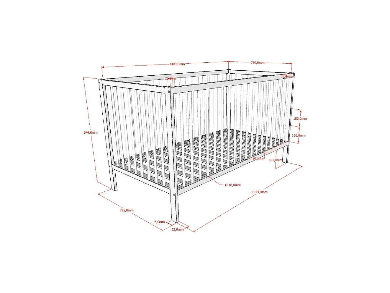 Lit évolutif 70x140 sommier inclus Meryl Anthracite
