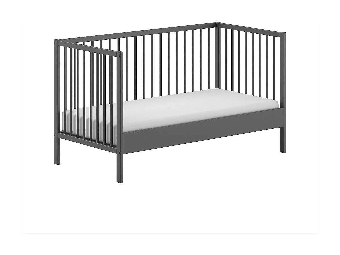 Lit Bébé à Barreaux "Dino" 70x140cm Anthracite