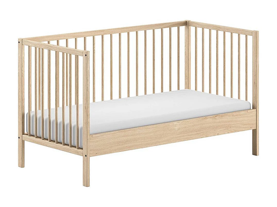 Lit Bébé à Barreaux "Dino" 70x140cm Naturel