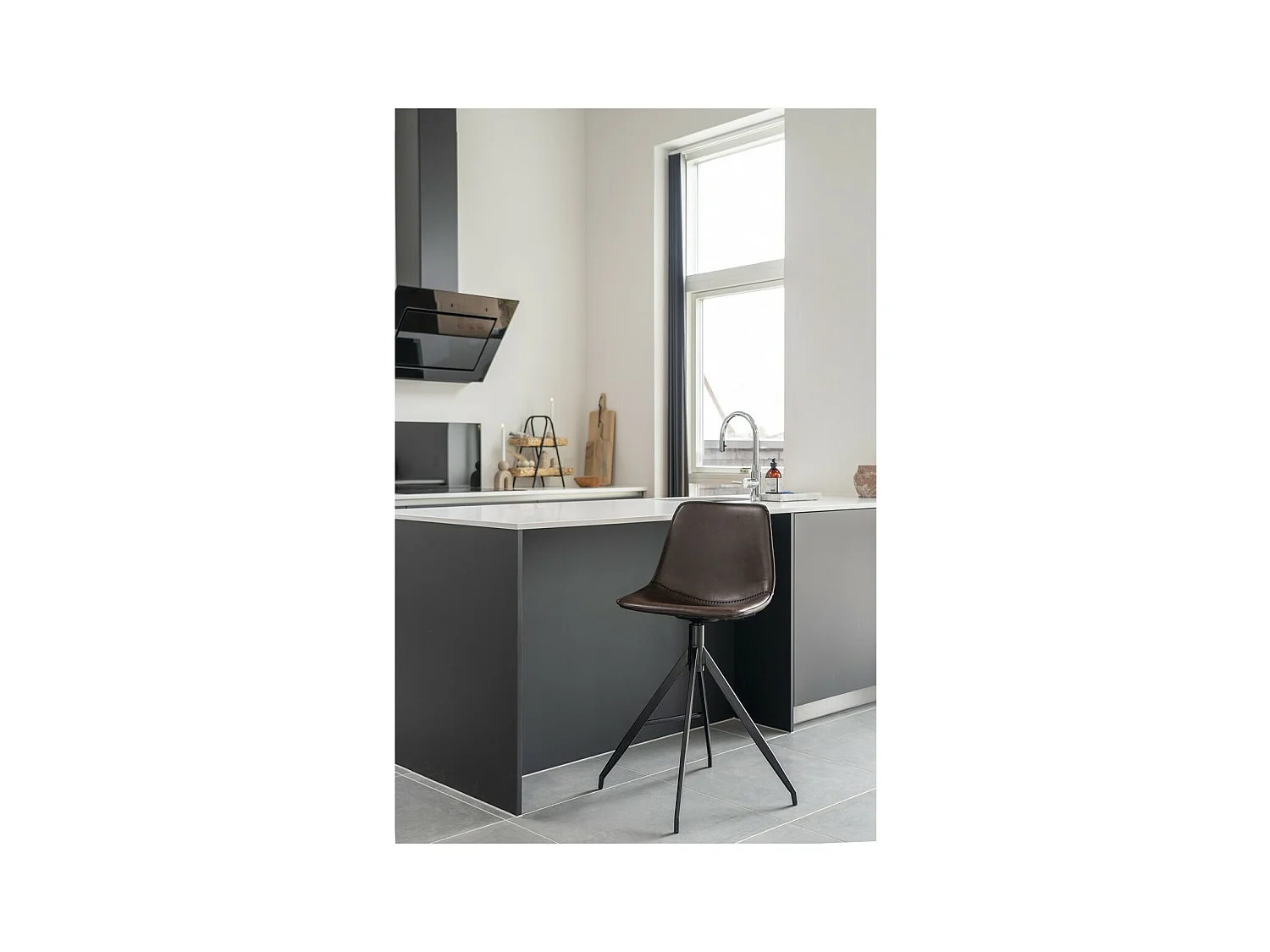 Lot de 2 Tabourets Hauts Monaco, Marron, 47x46x84 cm, EPIKASA