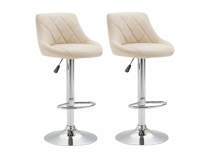 2x Tabourets de bar crème 46 x 49 x 104 cm TDB10079