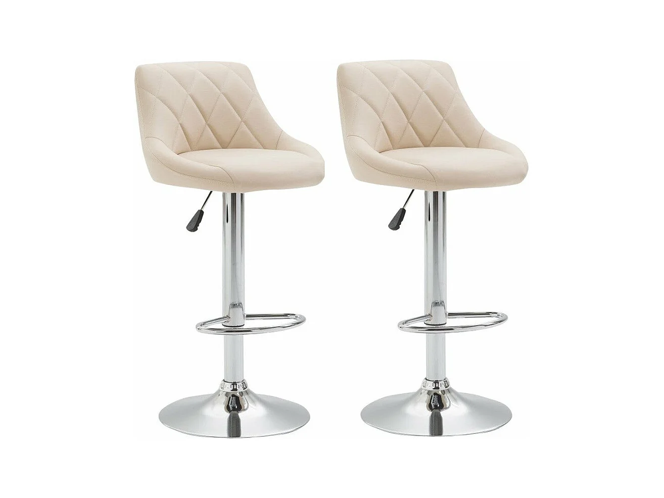 2x Tabourets de bar crème 46 x 49 x 104 cm TDB10079