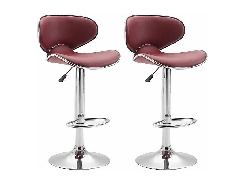 Tabouret de bar chaise métal bordeaux TDB10132