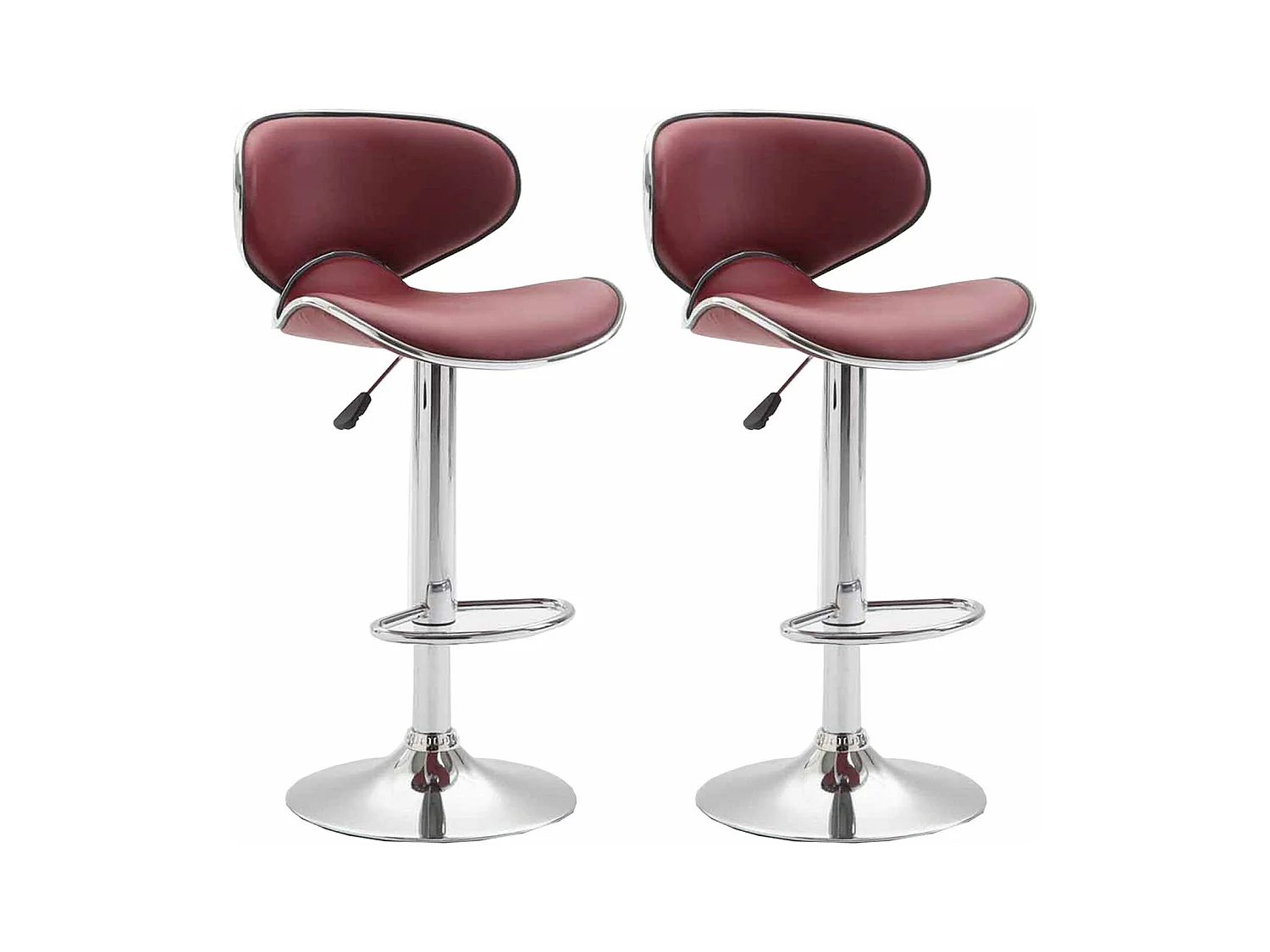 Tabouret de bar chaise métal bordeaux TDB10132