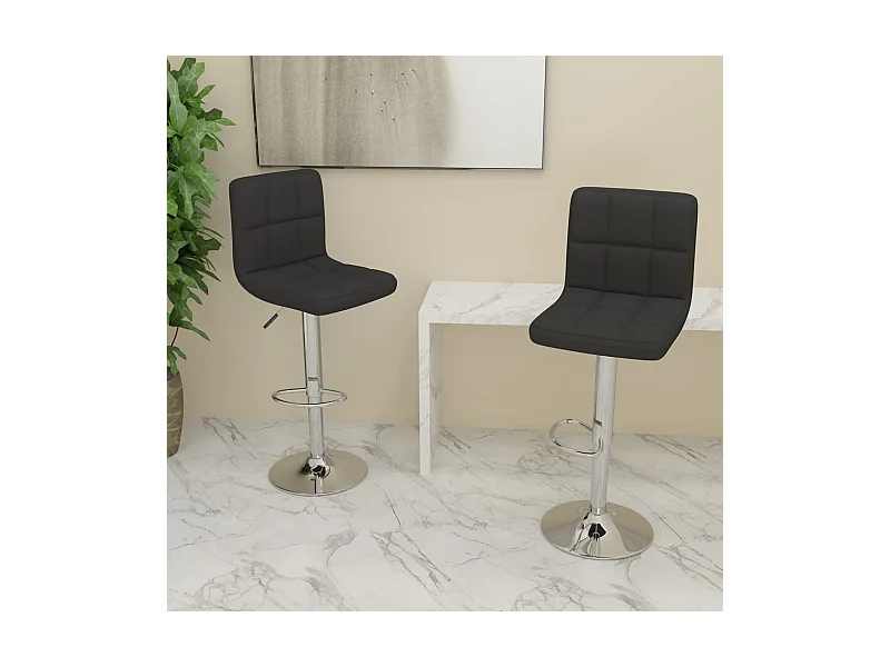 Barhocker 2 Stk. Schwarz Stoff