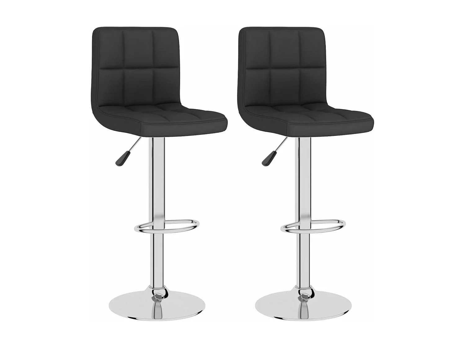 Tabourets de bar lot de 2 noir tissu