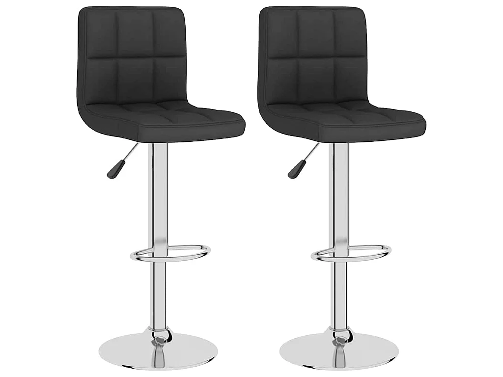 Tabourets de bar lot de 2 noir tissu