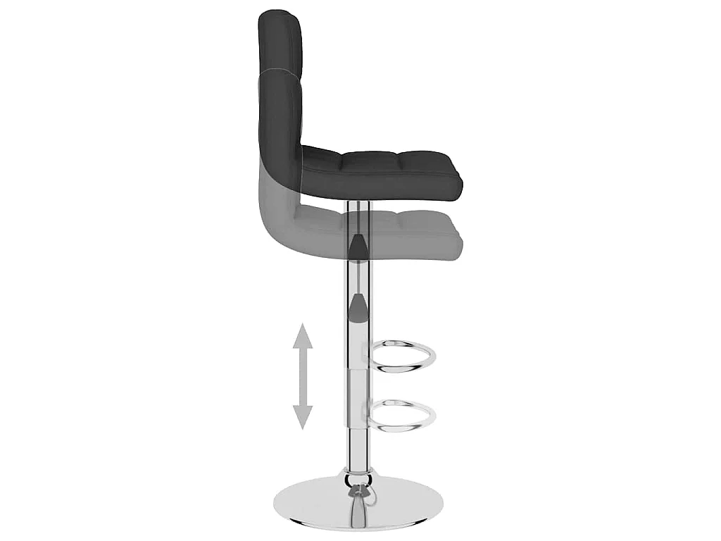 Tabourets de bar lot de 2 noir tissu