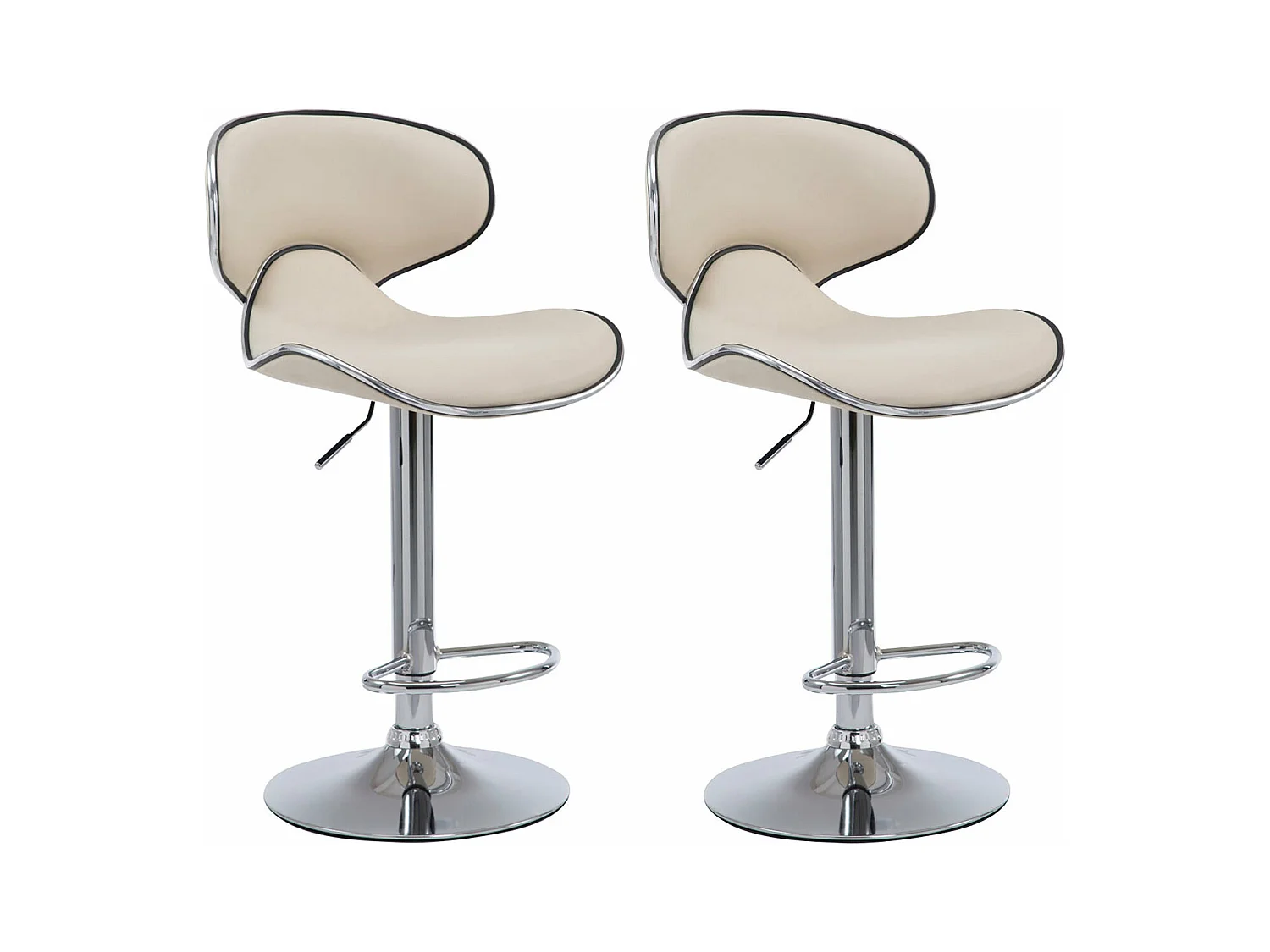 Tabouret de bar chaise métal crème TDB10124