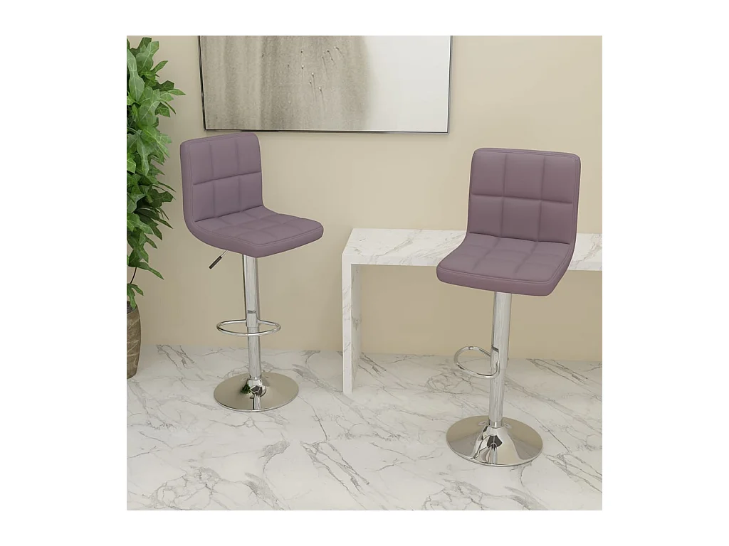 Tabourets de bar lot de 2 taupe tissu
