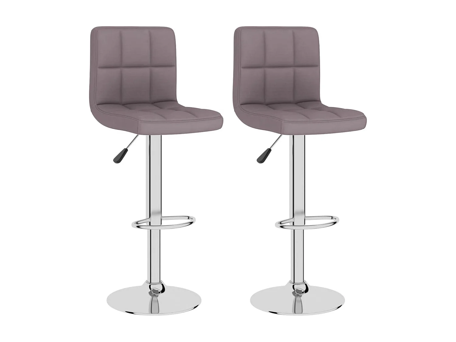 Tabourets de bar lot de 2 taupe tissu