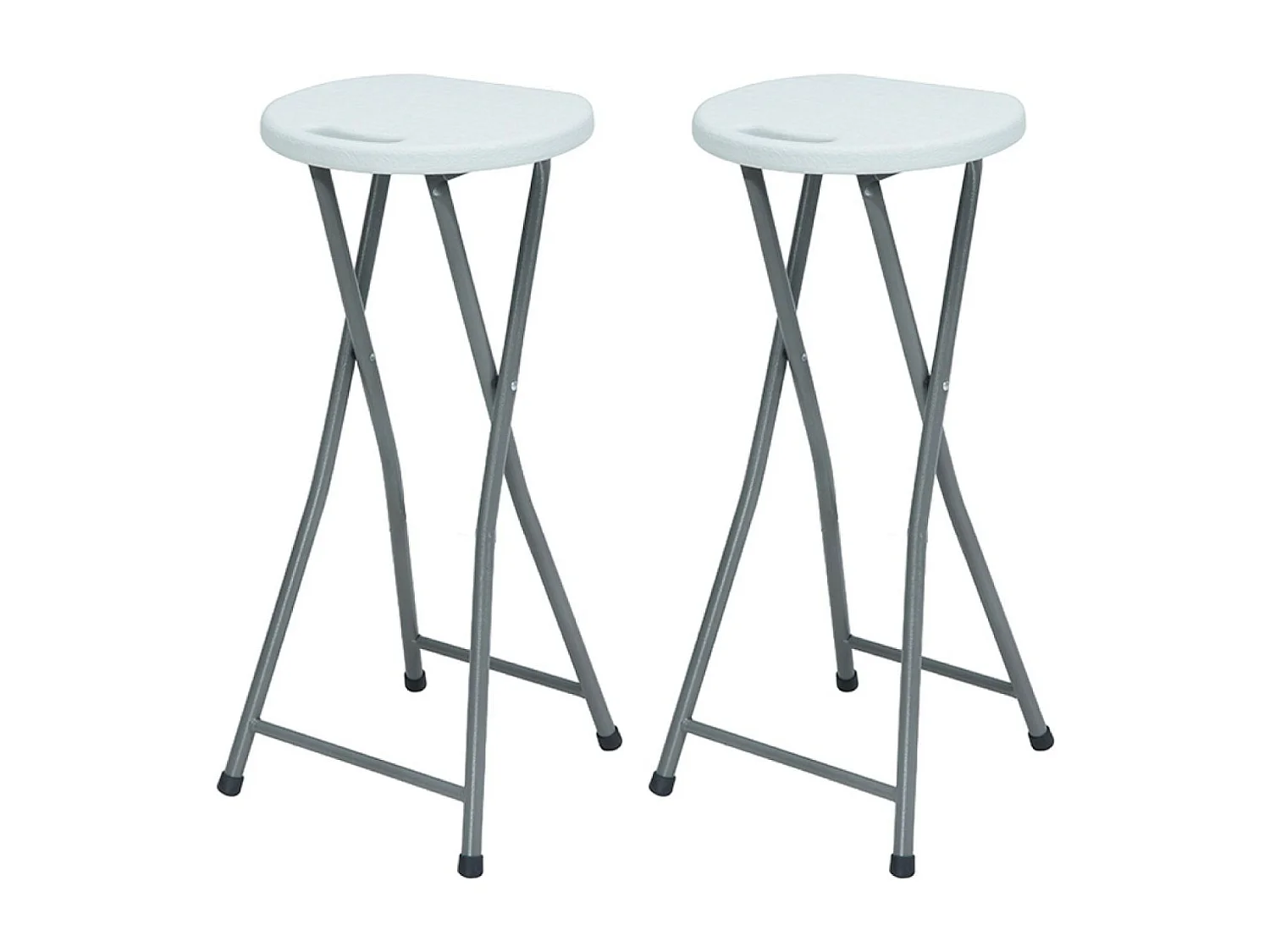 Pack 2 sgabelli alti pieghevoli bianchi 30x76 cm Thinia Home