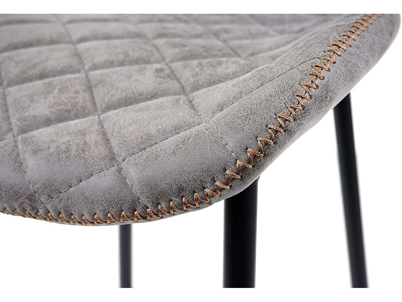 2x taburetes de bar poliuretano gris reposapiés con aspecto de ante TDB04059