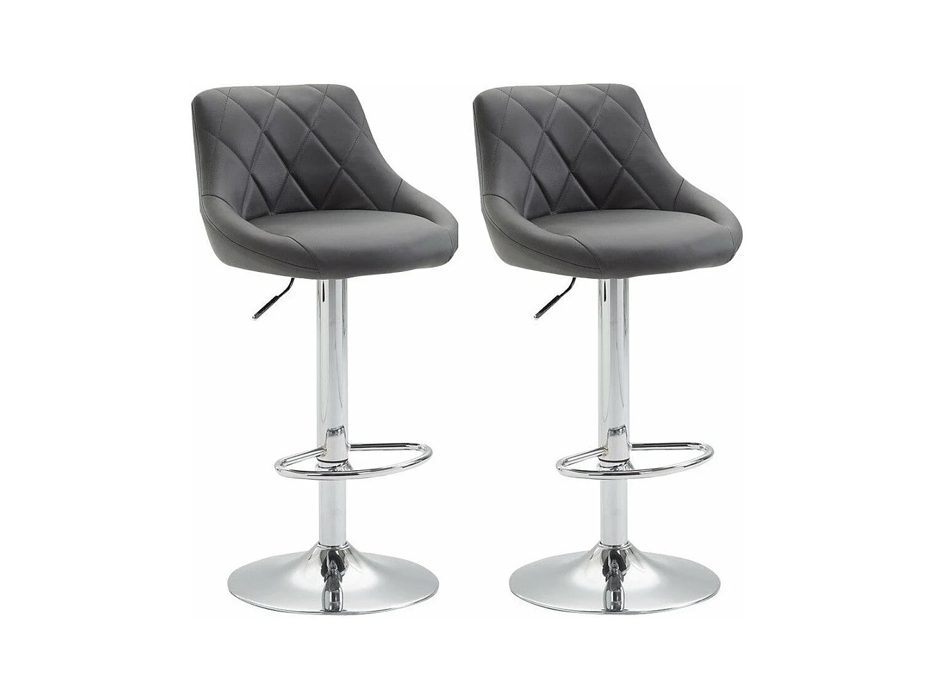 2x Tabourets de bar grise 46 x 49 x 104 cm TDB10080