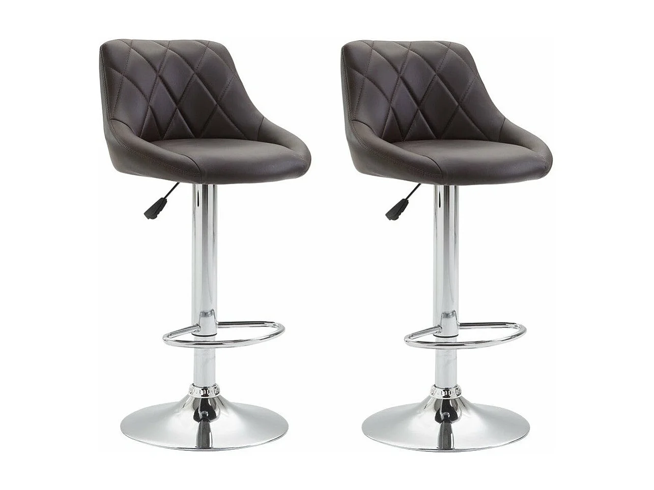 2x Tabourets de bar marron 46 x 49 x 104 cm TDB10078