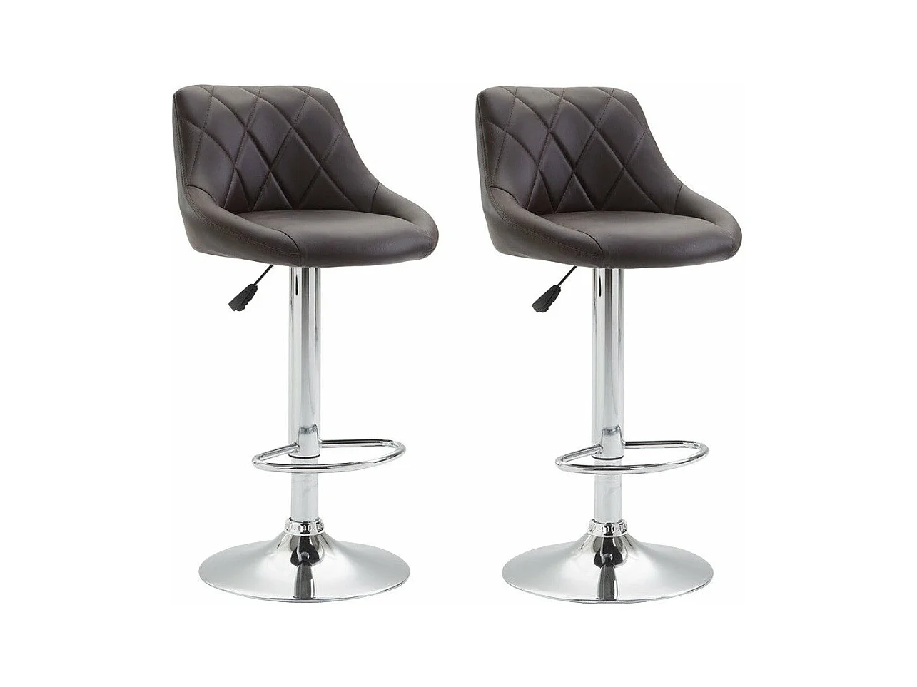 2x Tabourets de bar marron 46 x 49 x 104 cm TDB10078