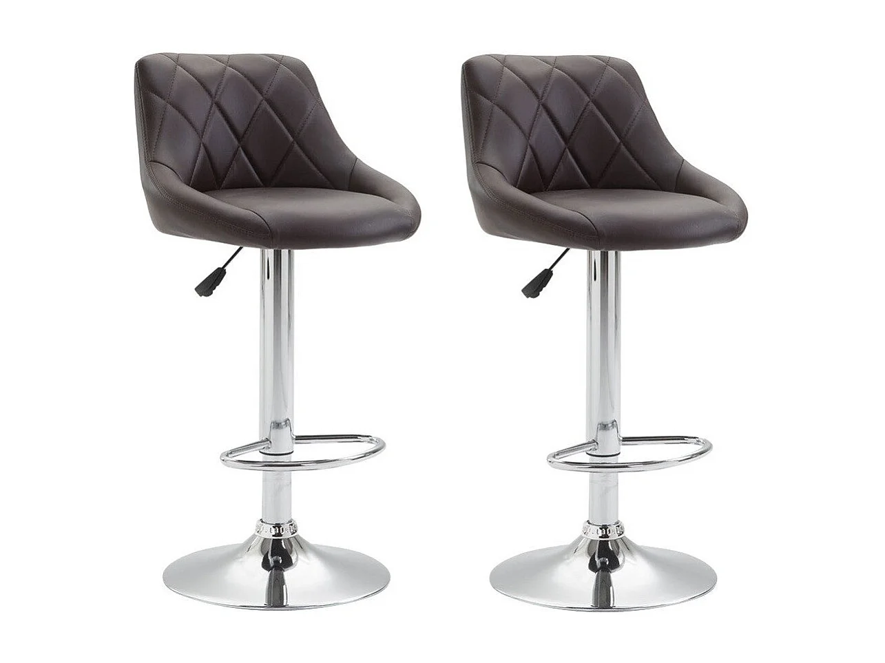 2x Tabourets de bar marron 46 x 49 x 104 cm TDB10078