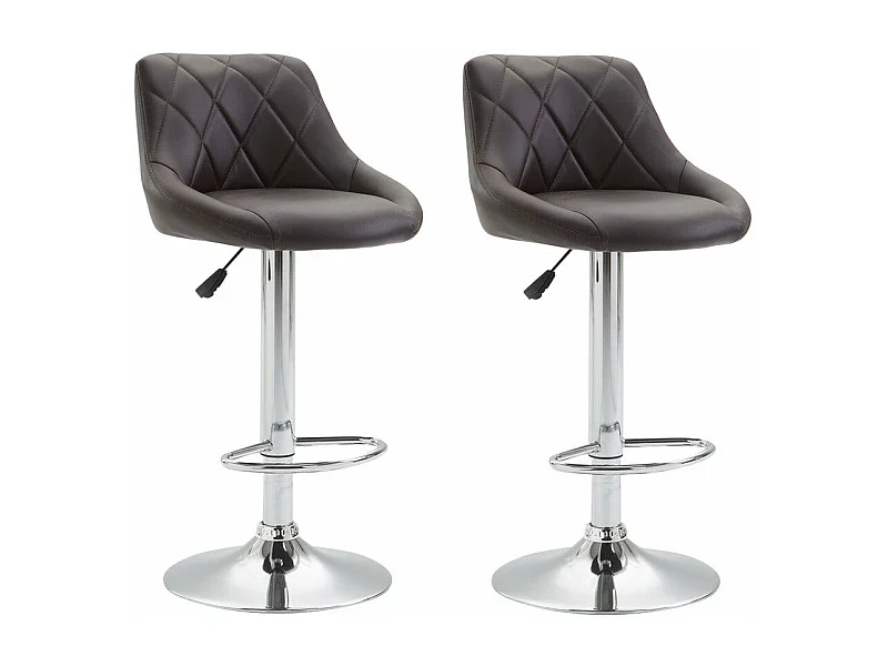 2x Tabourets de bar marron 46 x 49 x 104 cm TDB10078