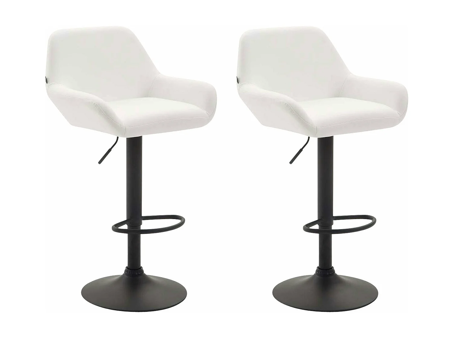 Lot de 2 tabourets métal blanche 51 x 52 x 89 cm TDB10224