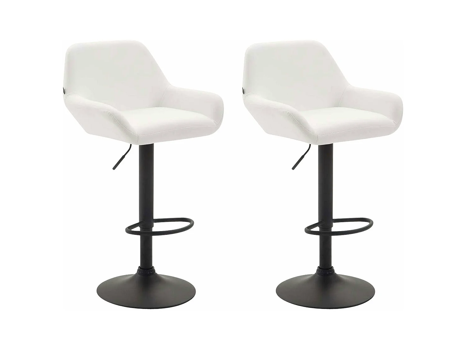Lot de 2 tabourets métal blanche 51 x 52 x 89 cm TDB10224