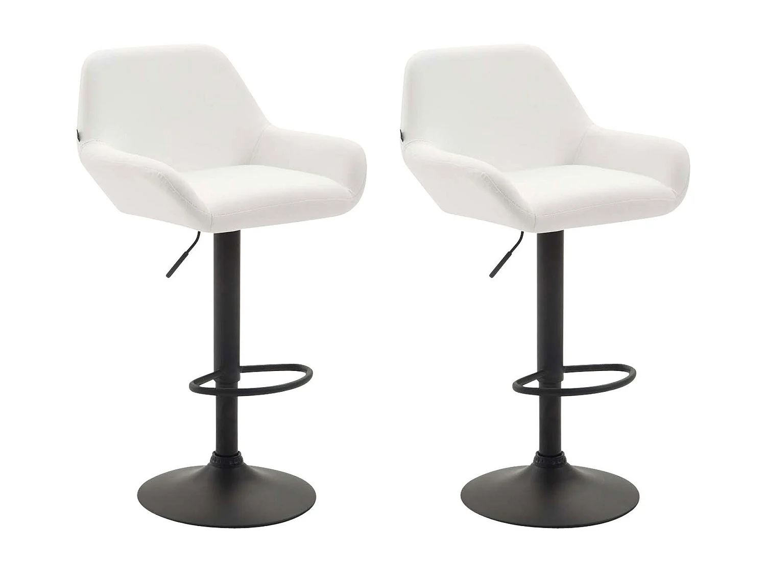 Lot de 2 tabourets métal blanche 51 x 52 x 89 cm TDB10224