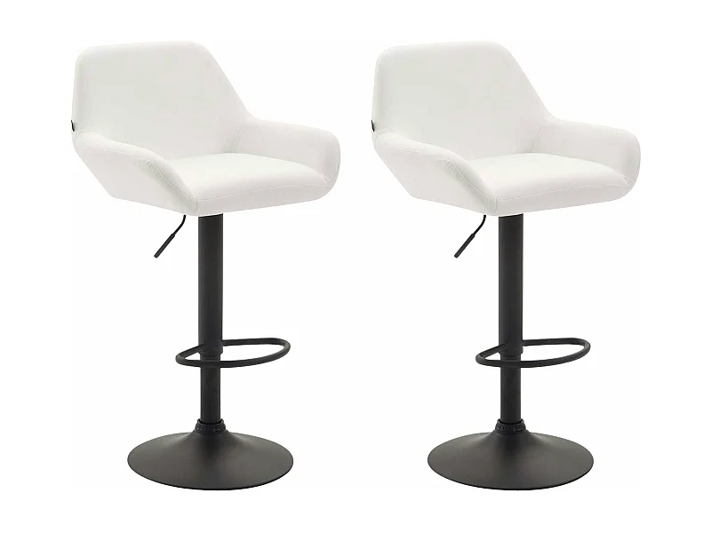 Lot de 2 tabourets métal blanche 51 x 52 x 89 cm TDB10224