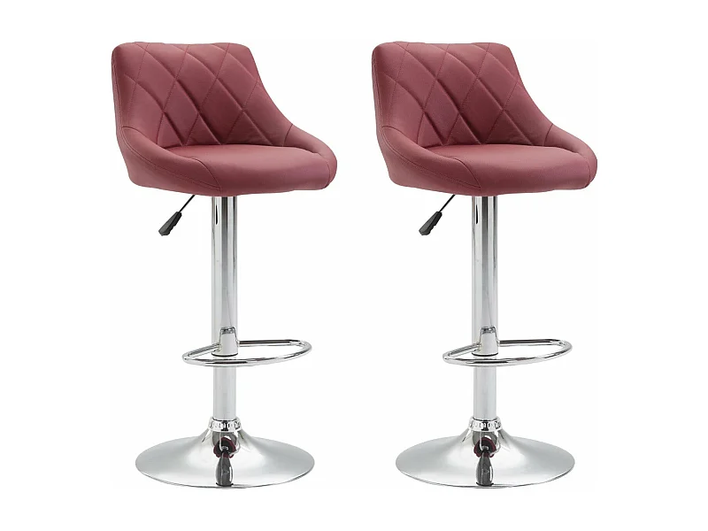 2x Tabourets de bar bordeaux 46 x 49 x 104 cm TDB10077