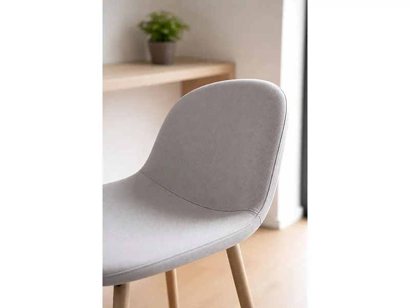 Taburetes Cocina - Taburete Teok Tela - Gris claro