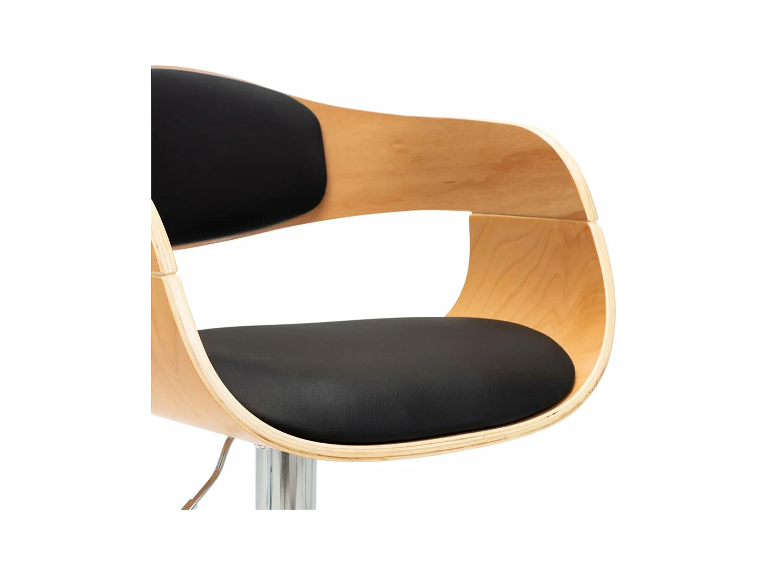 Barhocker Schwarz Bugholz und Kunstleder