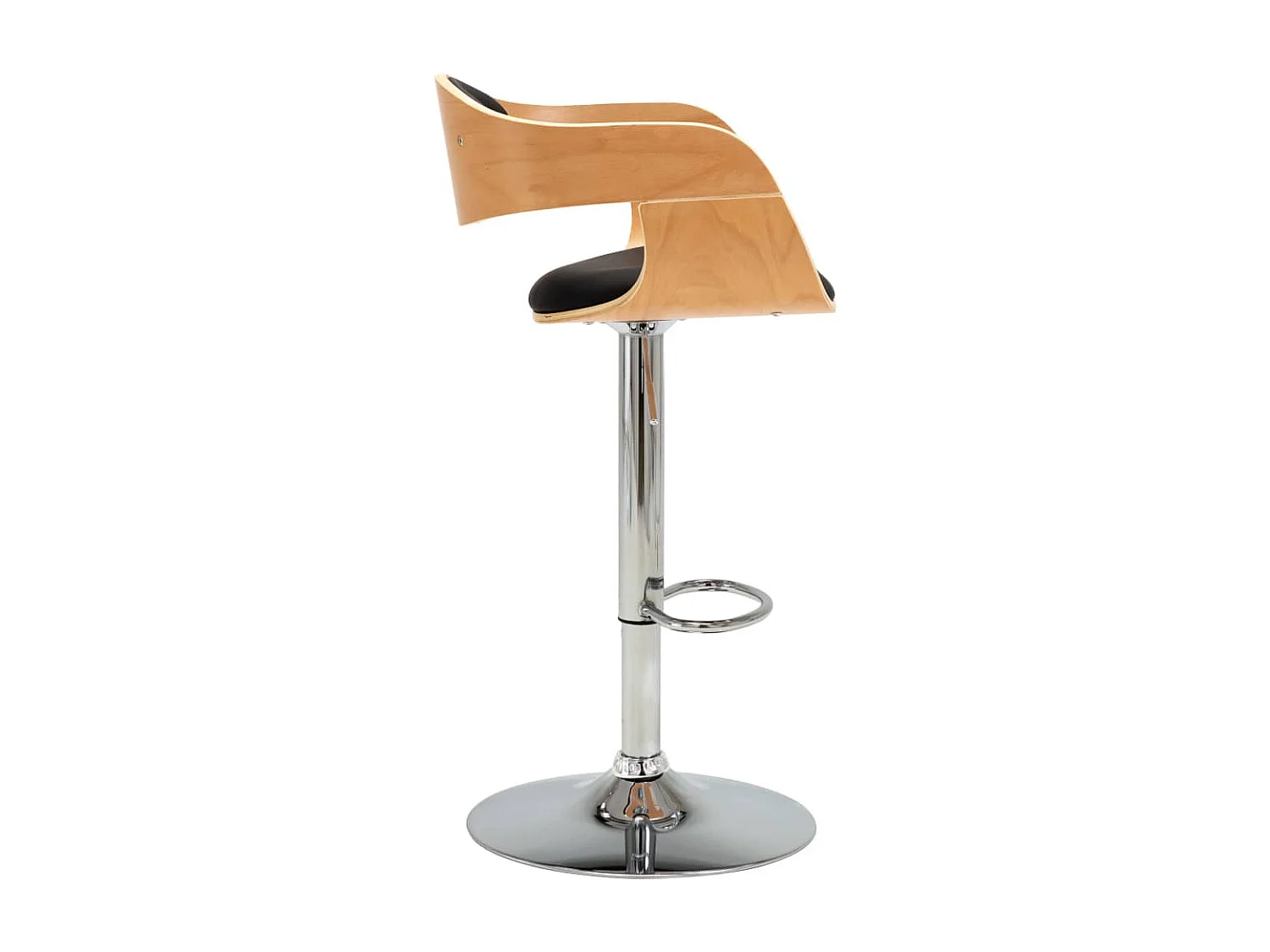 Barhocker Schwarz Bugholz und Kunstleder