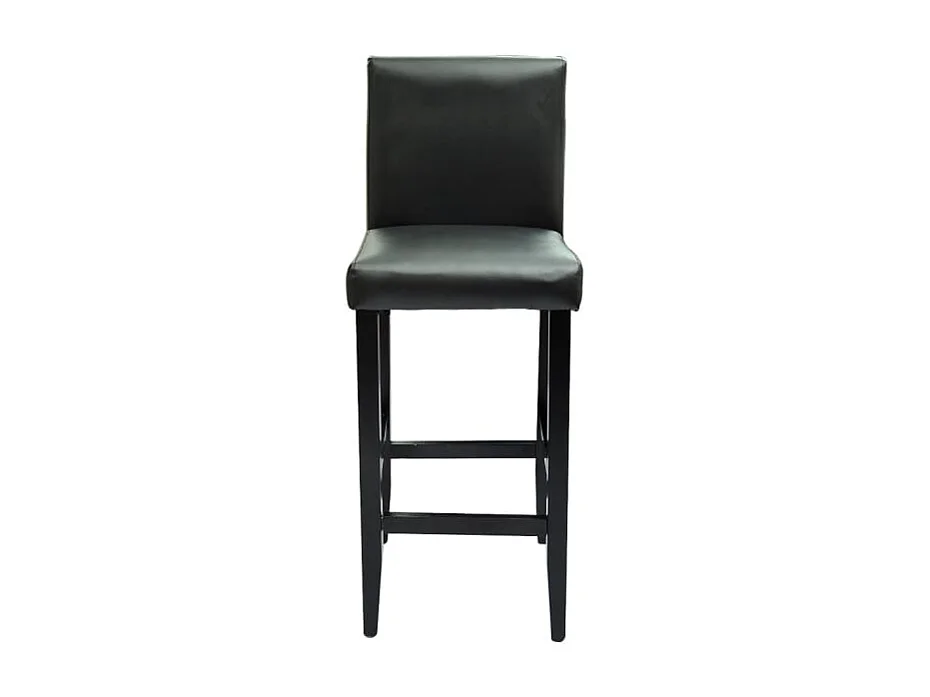 Tabourets de bar lot de 2 noir similicuir